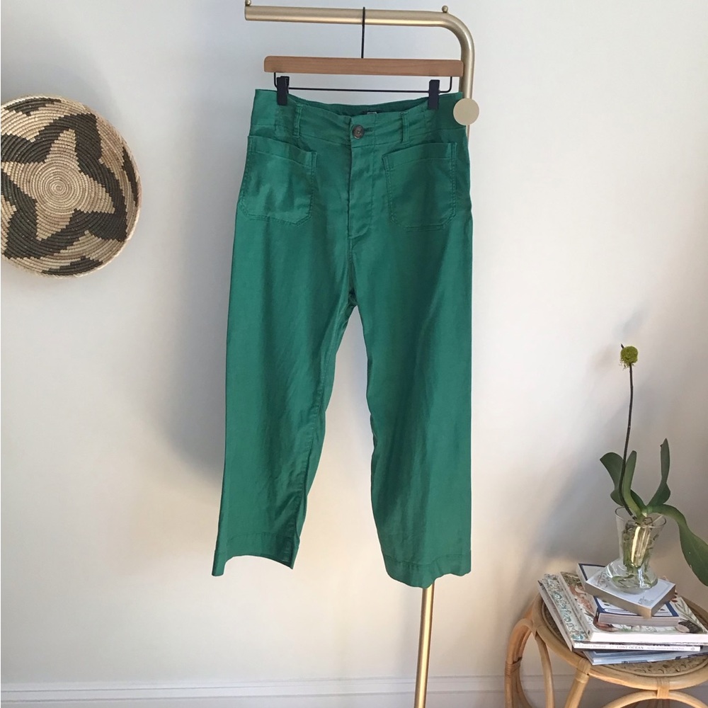 Anthropologie The Colette Linen Blend Crop Wide-Leg Pants by Maeve Size 30 - Picture 5 of 16